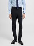 Mango Paris Straight Tailored Trousers, Navy