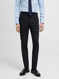 Mango Paris Straight Tailored Trousers, Navy