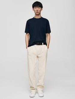 Mango Bellow Cotton Regular Fit Tee - view 2, Navy