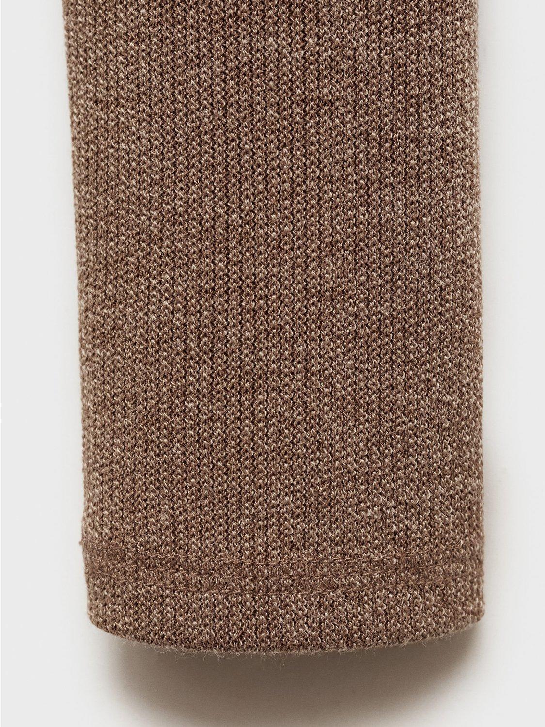 Product image 5 of 8, which shows Mango Gino Roll Neck Fitted Jumper Dress, Brown, 14