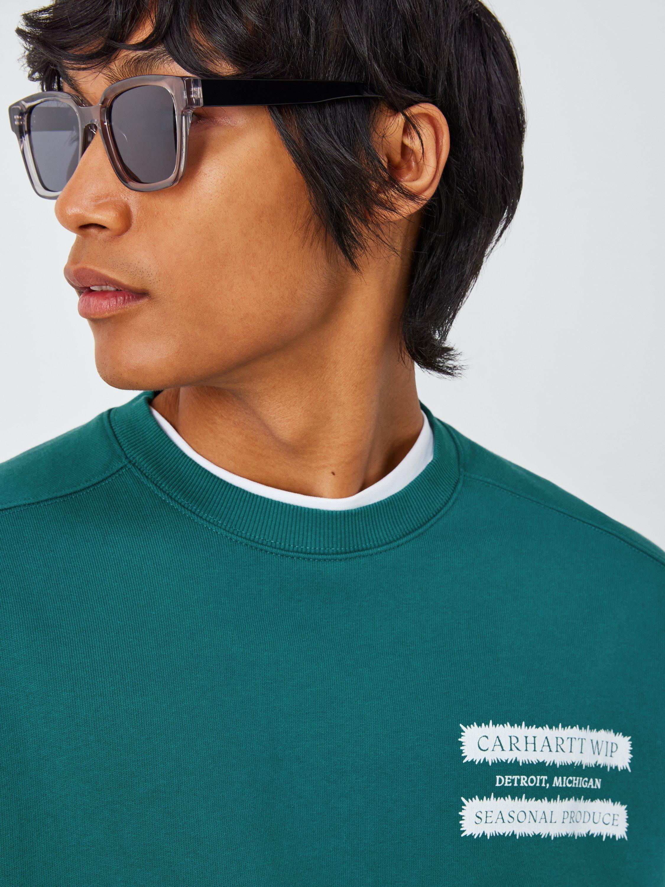 Product image 5 of 6, which shows Carhartt WIP Bumper Sweatshirt, Rainforest/White, L