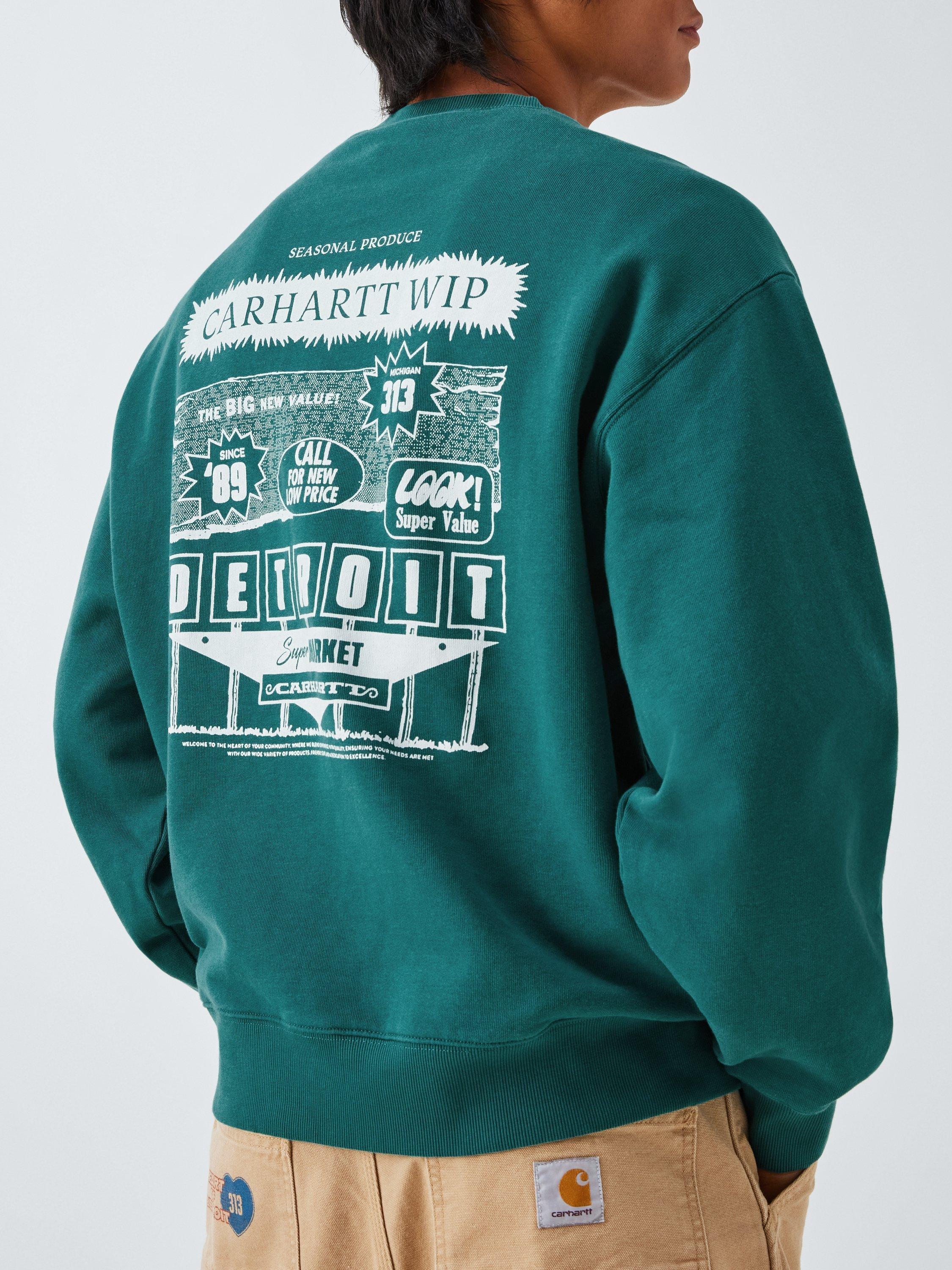 Product image 6 of 6, which shows Carhartt WIP Bumper Sweatshirt, Rainforest/White, L