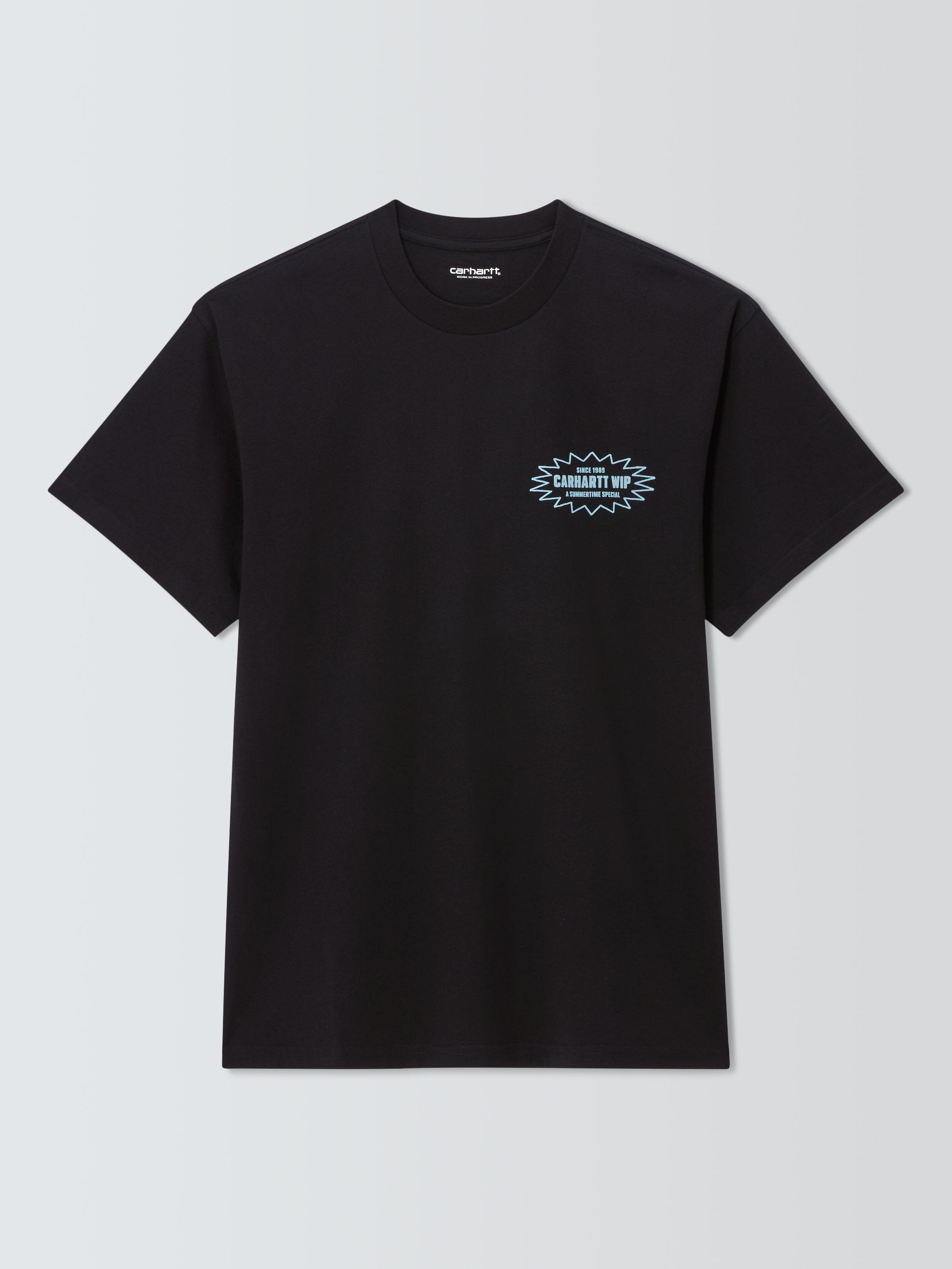 Carhartt WIP Catalogue Cotton Regular Fit Short Sleeve Logo T-Shirt, Black/Bluebird