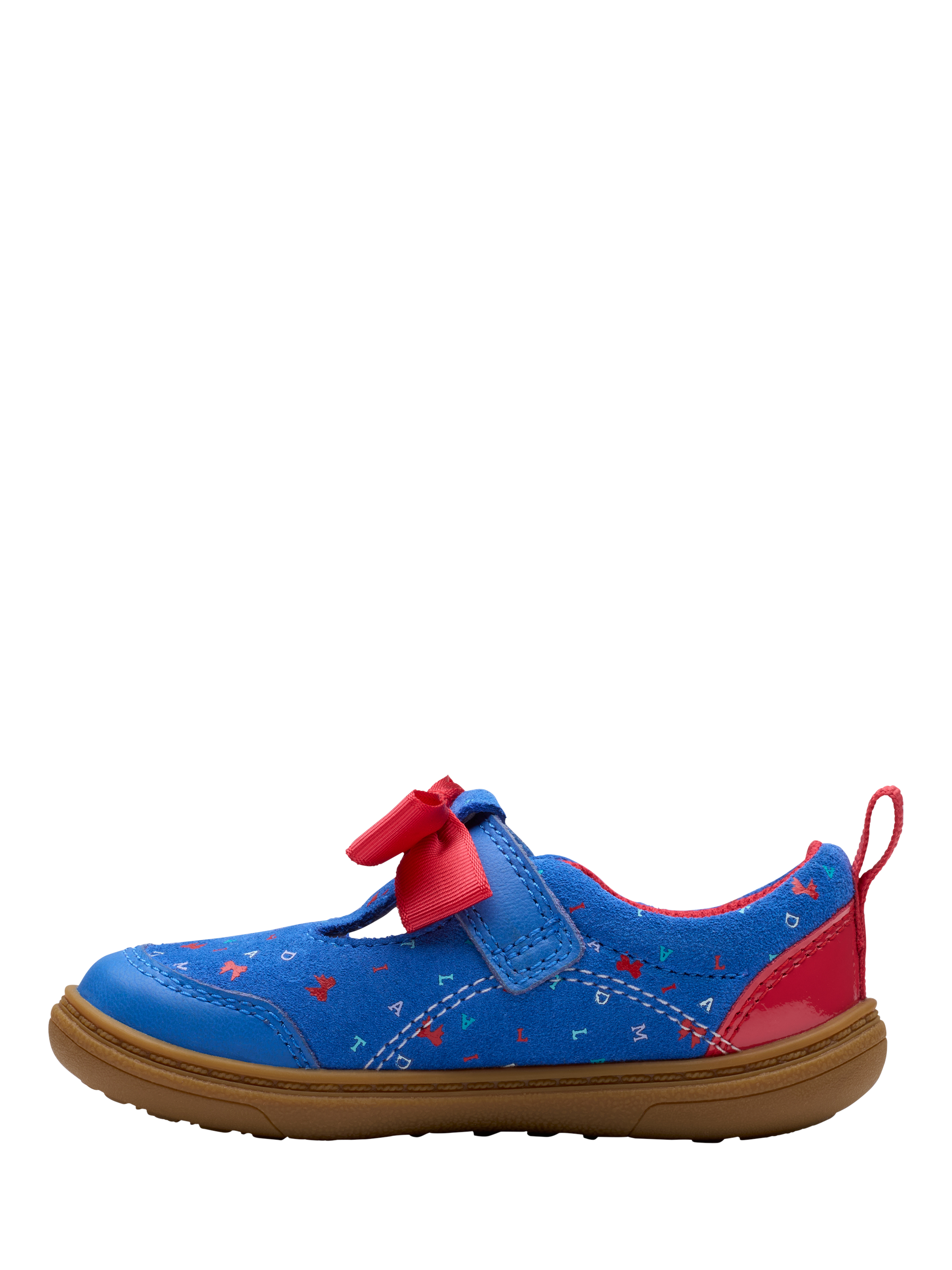 Product image 2 of 7, which shows Clarks Kids' Roald Dahl Matilda Leather Shoes, Bright Blue, 3 F Jnr