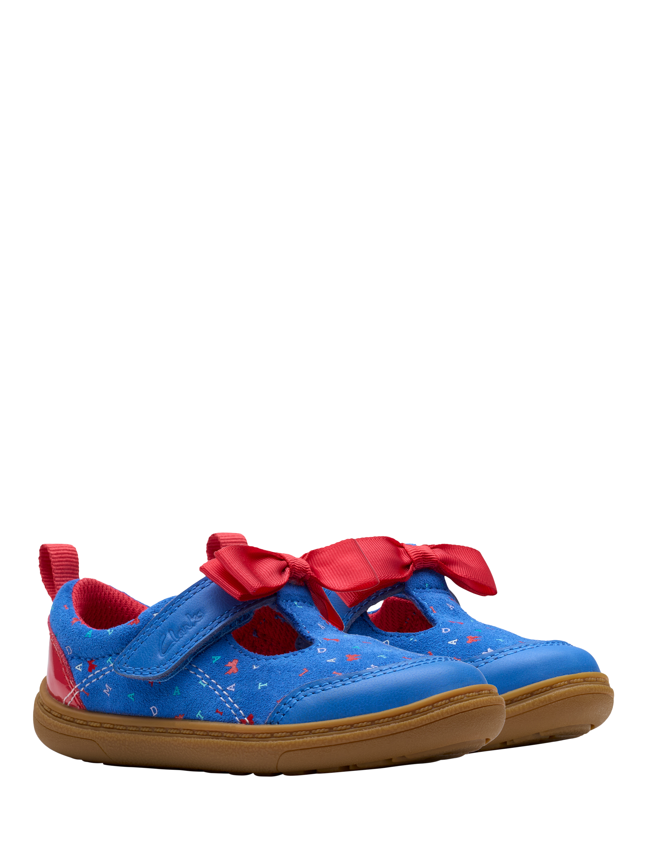 Product image 4 of 7, which shows Clarks Kids' Roald Dahl Matilda Leather Shoes, Bright Blue, 3 F Jnr