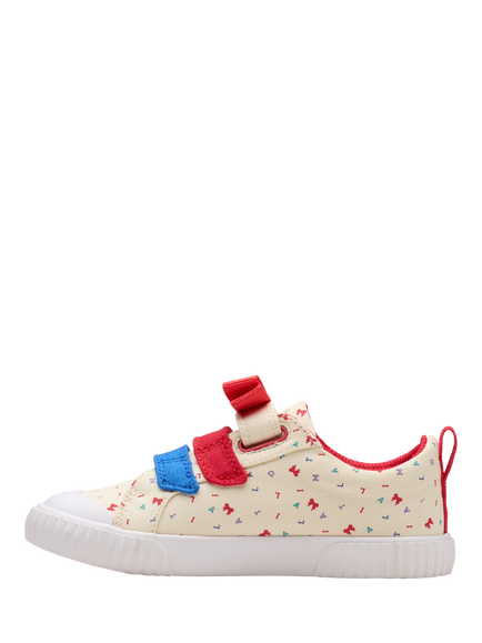 Clarks Kids' Flash Bow Matilda Trainers, Cotton - view 2, Cotton