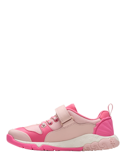 Clarks Kids' Tidal Shell Trainers, Pink Combi - view 2, Pink Combi