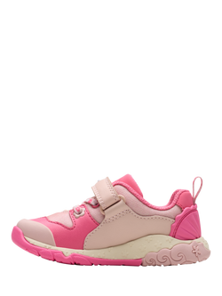 Clarks Kids' Tidal Shell Toddler Trainers, Pink Combi - view 2, Pink Combi