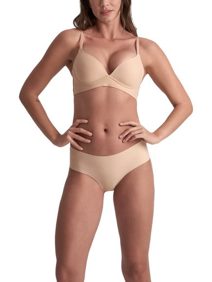 Bye Bra Invisible Hipster Knickers, Pack of 2, Beige/Black, Beige/Black