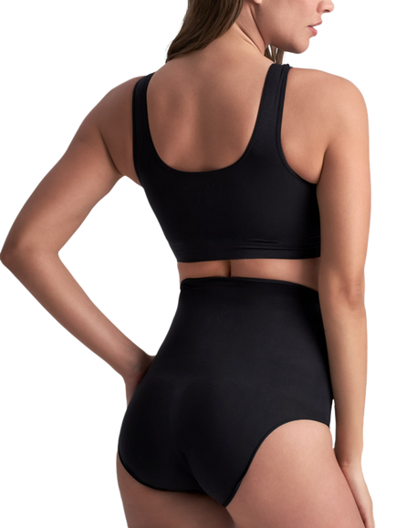 Bye Bra Invisible High Waist Knickers, Pack of 2, Beige/Black - view 2, Beige/Black