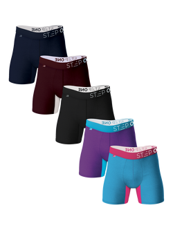 Step One Bamboo Boxer Briefs, Multi, Pack of 5, Multi