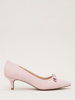 Phase Eight Bow Suede Court Shoes, Pink, Pink