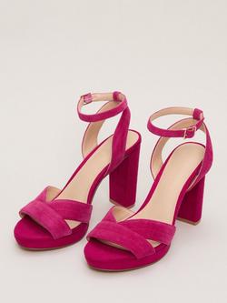 Phase Eight Crossover Platform Sandals, Pink - view 2, Pink