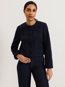 Phase Eight Petite Ripley Boucle Jacket, Navy, Navy
