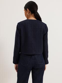 Phase Eight Petite Ripley Boucle Jacket, Navy - view 2, Navy