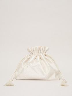 Phase Eight Pearl Drawstring Clutch Bag, Ivory, Ivory