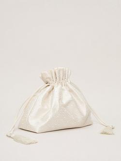 Phase Eight Pearl Drawstring Clutch Bag, Ivory - view 2, Ivory