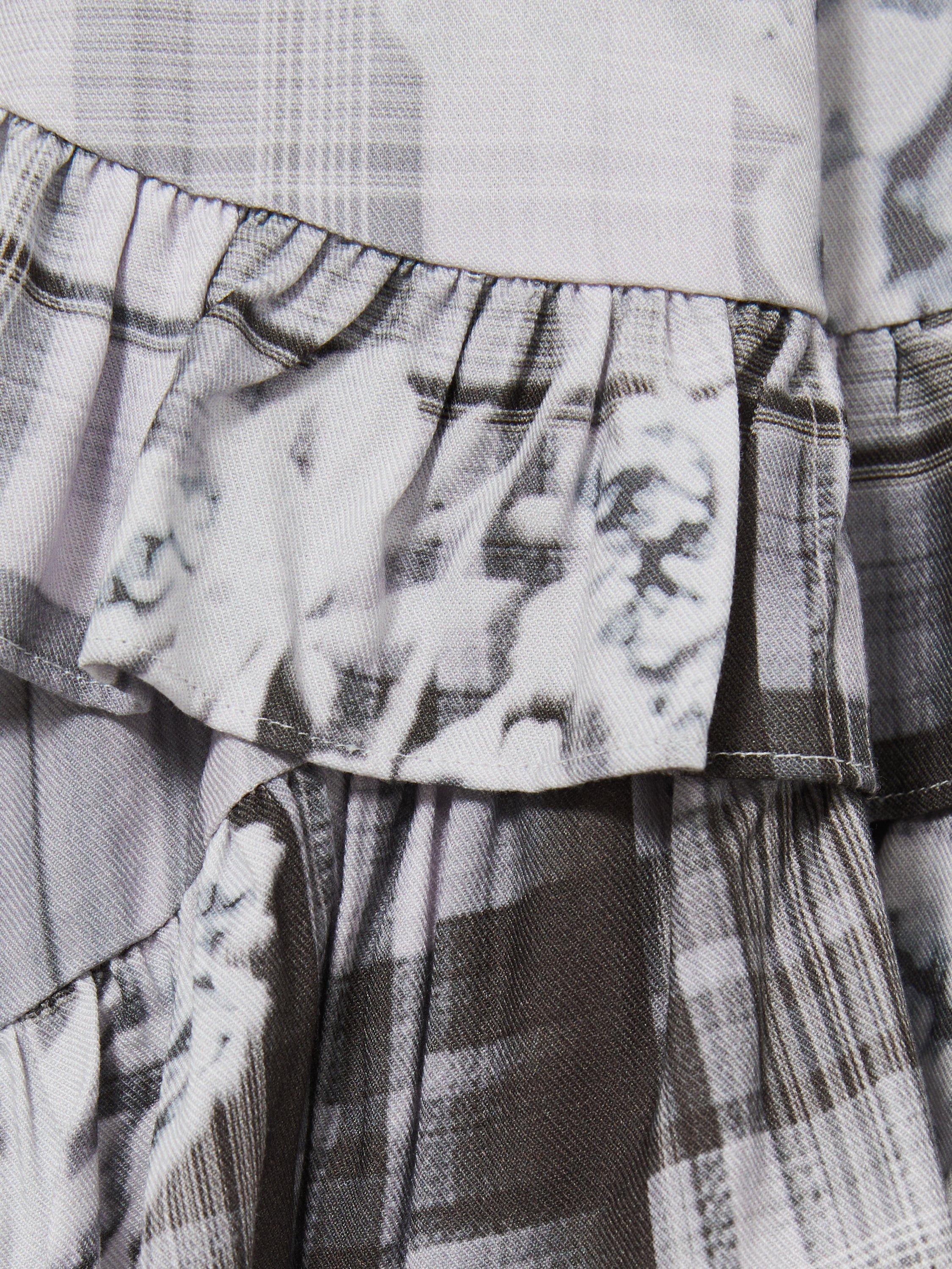 Product image 4 of 4, which shows Reiss Kids' Alodie Floral Check Frilly Dress, Grey, 6-7 years