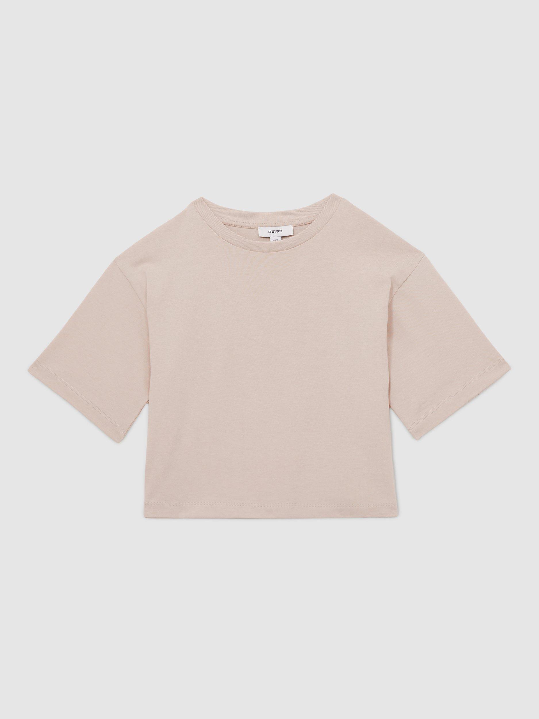 Product image 2 of 4, which shows Reiss Kids' Cassy Cotton Oversized T-Shirt, Blush, 4-5 years