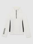 Reiss Kids' Brina Funnel Neck Base Layer Top, White/Black