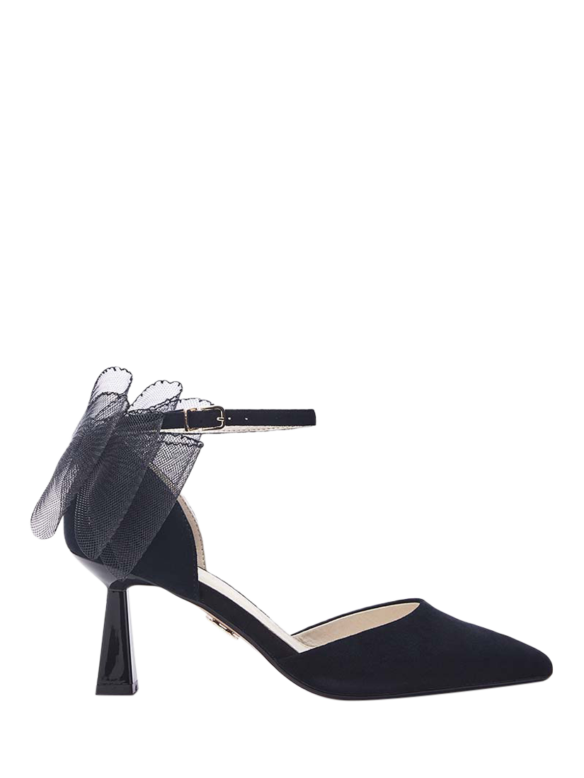 Moda in Pelle Hayzel Suede Bow Detail Court Shoes, Black