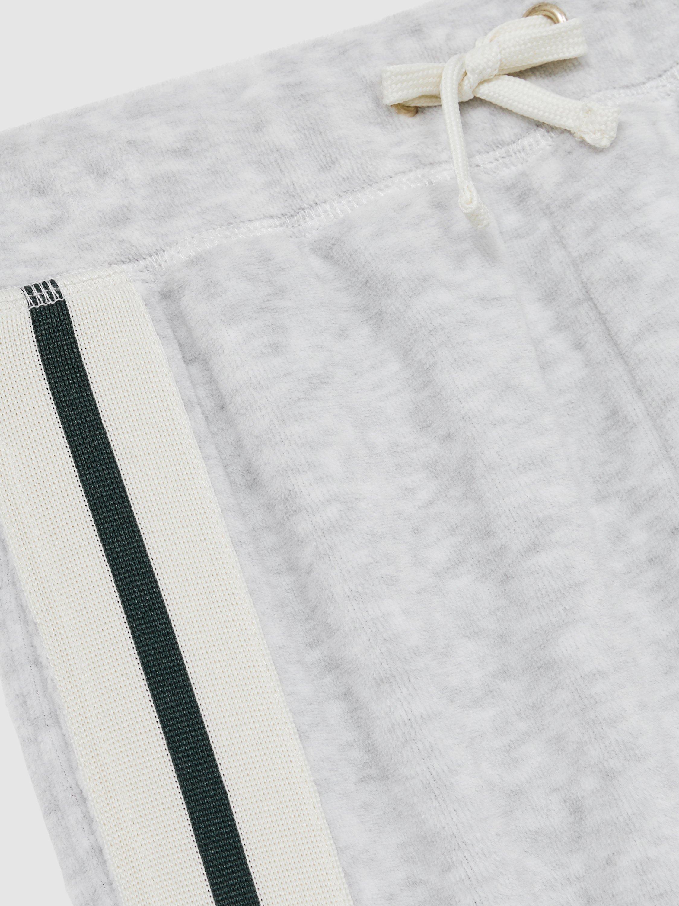 Product image 4 of 4, which shows Reiss Kids' Chance Velour Tracksuit Bottoms, Grey, 5-6 years