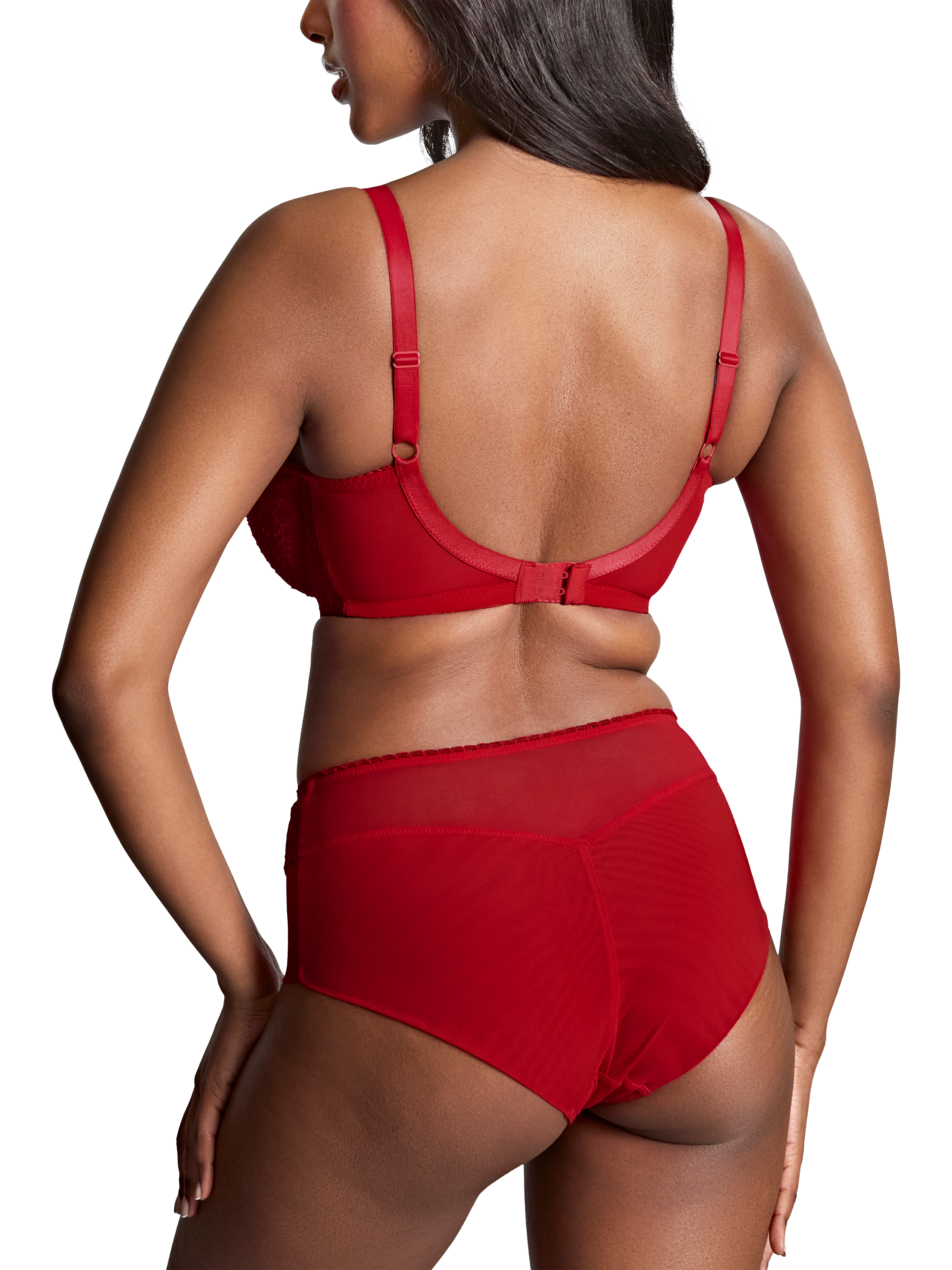Product image 2 of 5, which shows Panache Tango Lace Underwired Balcony Bra, Scarlet, 30FF