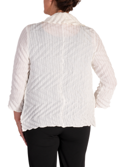 chesca Geometric Textured Waterfall Jacket - view 2, White