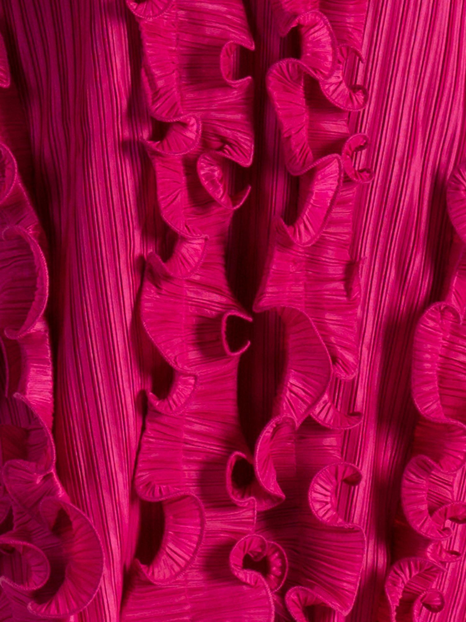 Product image 5 of 5, which shows chesca Pleated Frill Trim Dress, Cherry, One Size