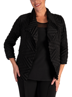 chesca Textured Waterfall Shrug, Black, Black