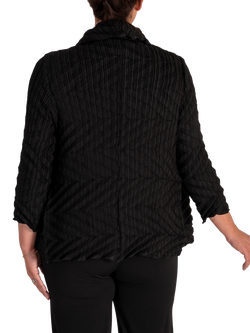 chesca Textured Waterfall Shrug, Black - view 2, Black