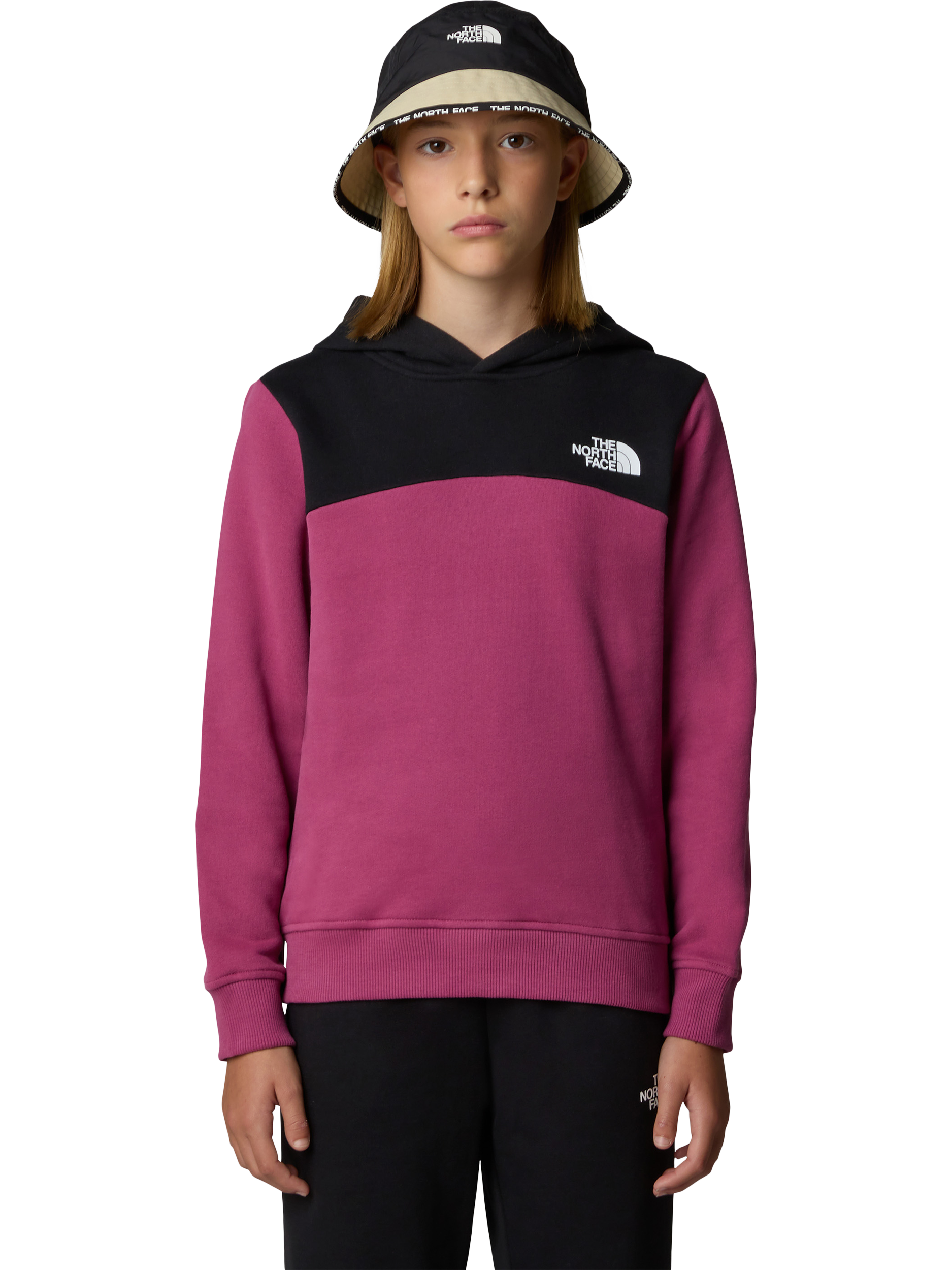Product image 1 of 4, which shows The North Face Kids' Relaxed Logo Hoodie, Cyber Berry, XS