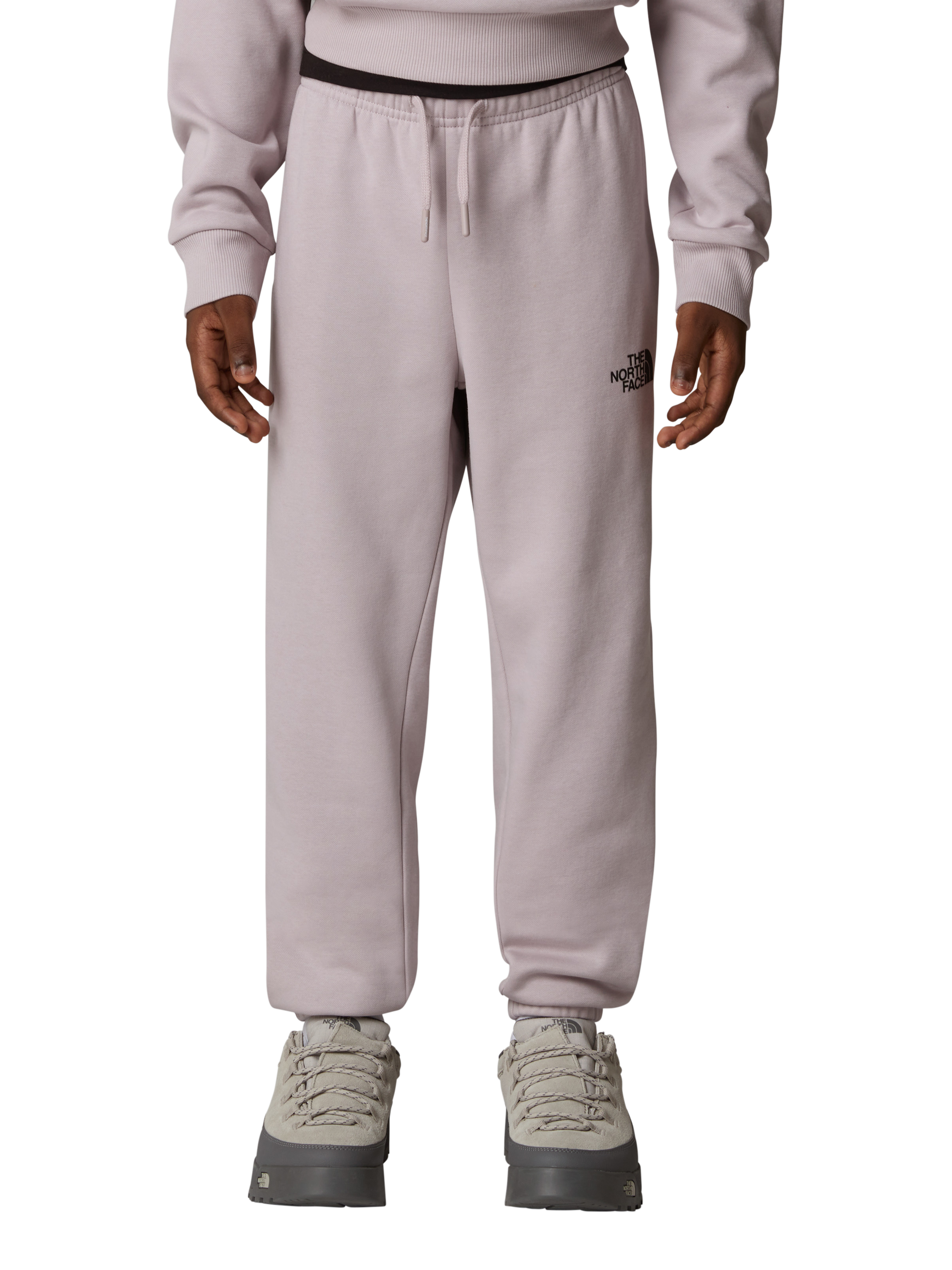 Product image 1 of 4, which shows The North Face Kids' Tapered Joggers, Moonstone Grey, S