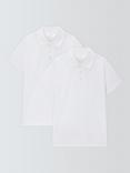 John Lewis Kids' Jersey Polo Tops, Pack of 2, White
