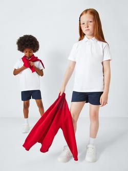 John Lewis Kids' Jersey Polo Tops, Pack of 2, White - view 2, White