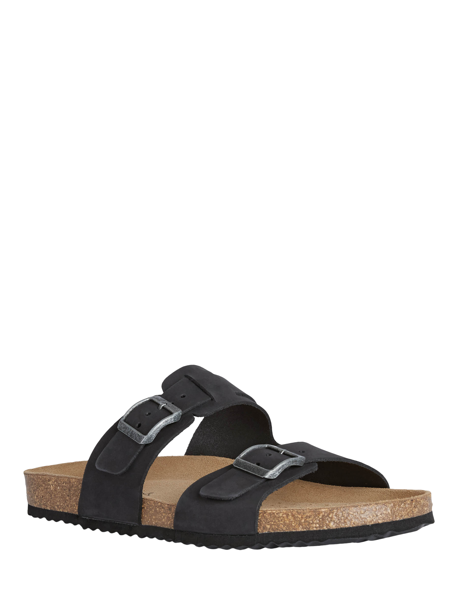 Product image 2 of 6, which shows Geox Ghita Nubuck Leather Sandals, Black, EU39