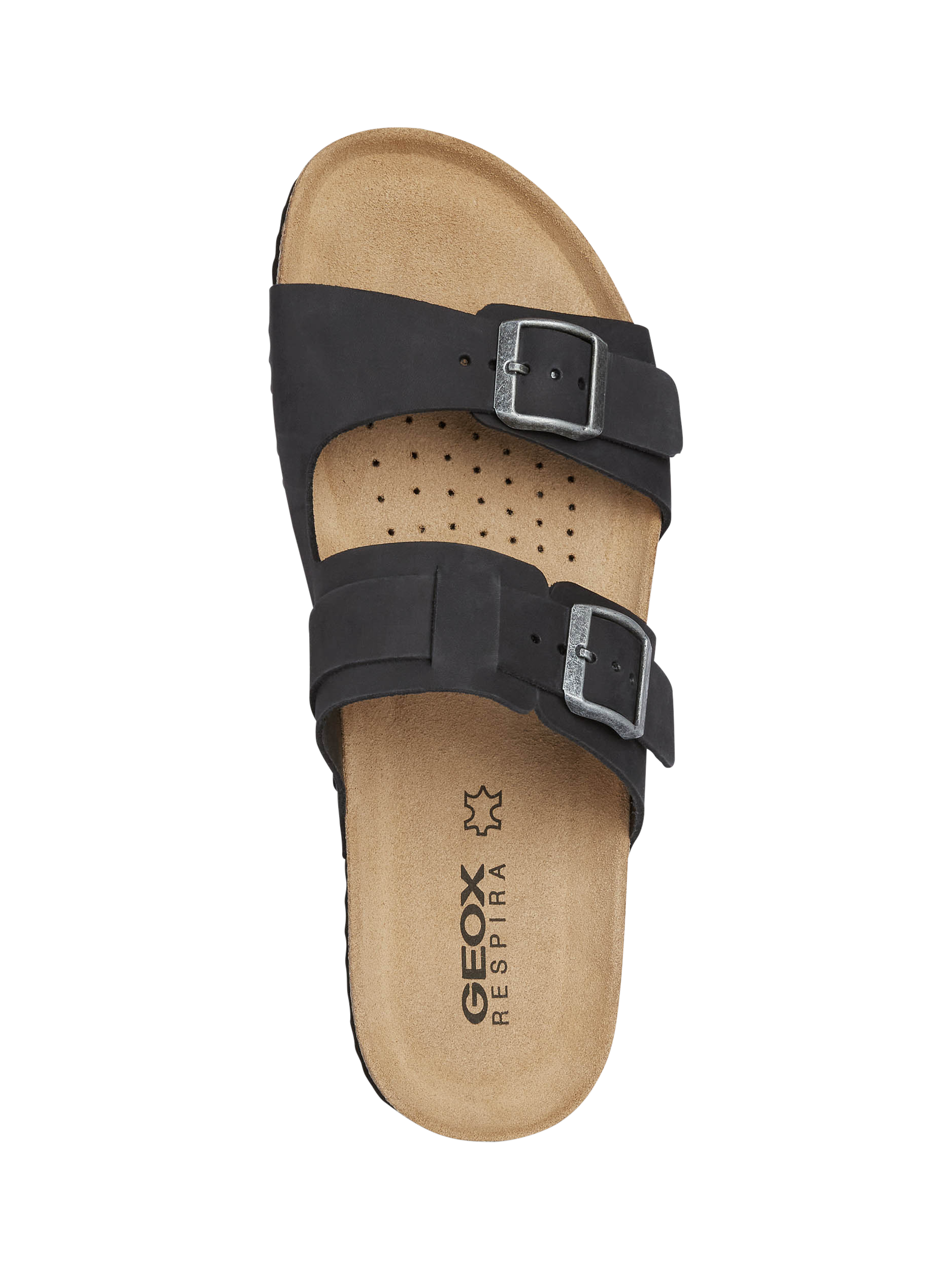 Product image 5 of 6, which shows Geox Ghita Nubuck Leather Sandals, Black, EU39