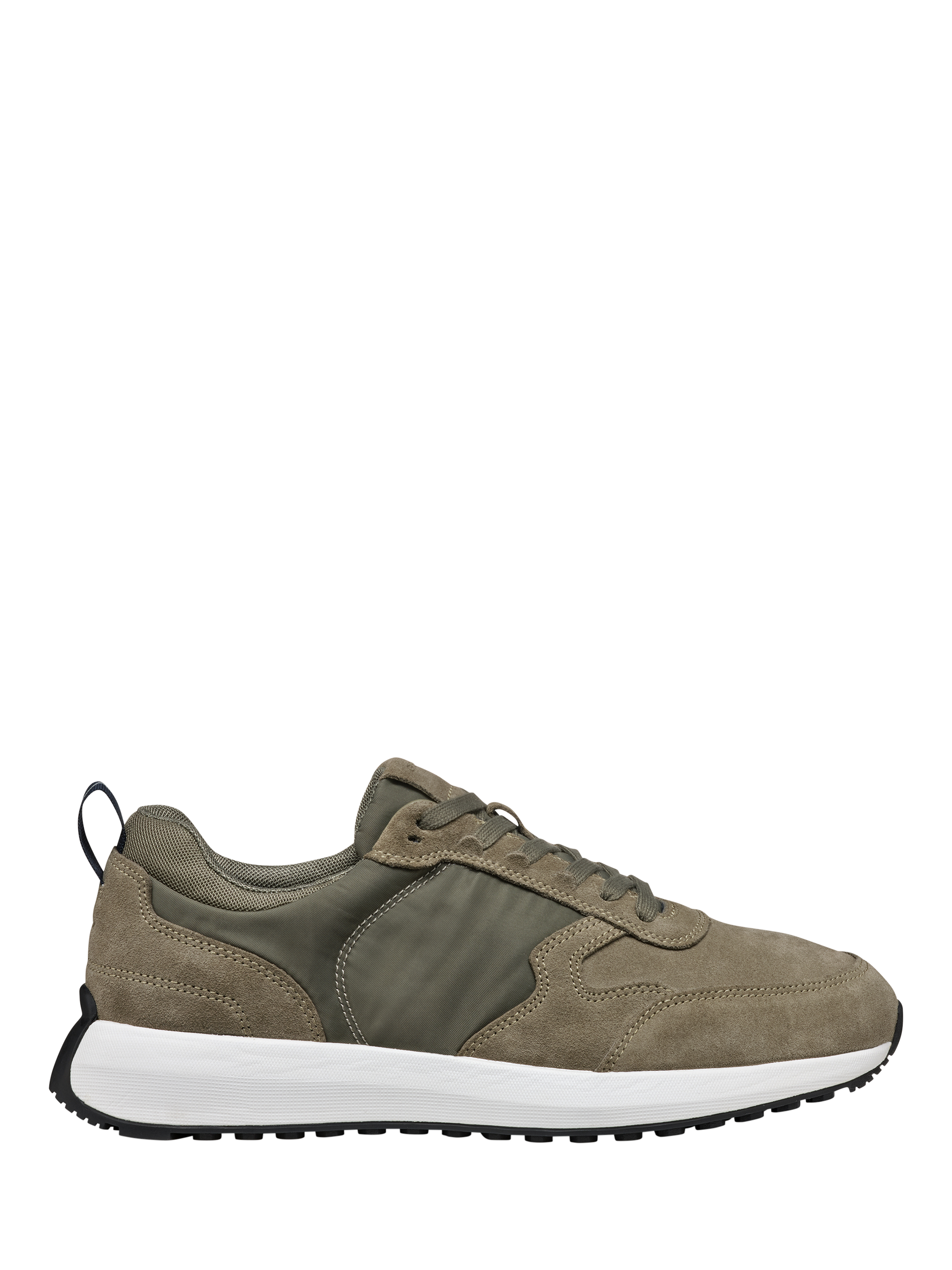 Product image 1 of 6, which shows Geox Volpiano Suede Mesh Trainers, Sage, EU39
