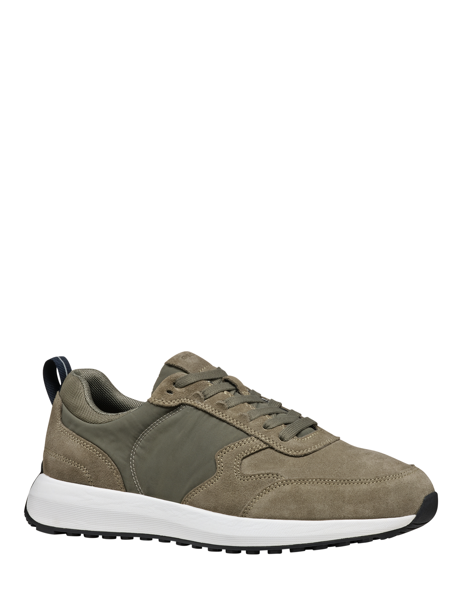 Product image 2 of 6, which shows Geox Volpiano Suede Mesh Trainers, Sage, EU39