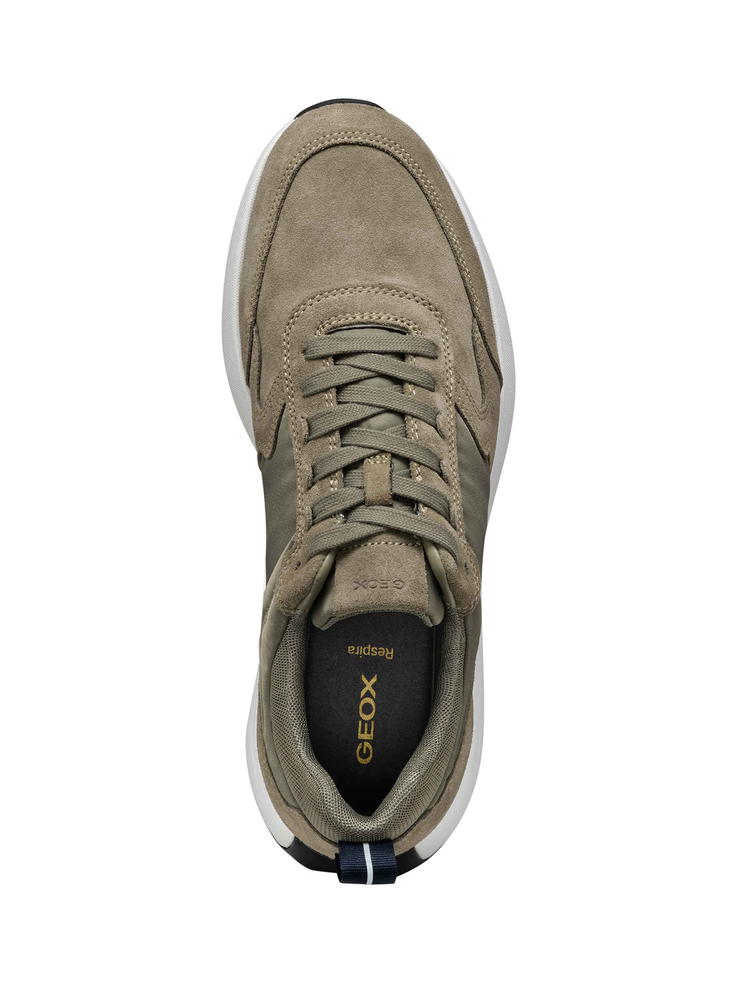 Product image 5 of 6, which shows Geox Volpiano Suede Mesh Trainers, Sage, EU39