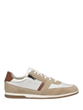 Geox Renan Suede and Leather Shoe Trainers, White/Beige