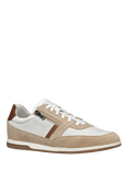 Geox Renan Suede and Leather Shoe Trainers, White/Beige
