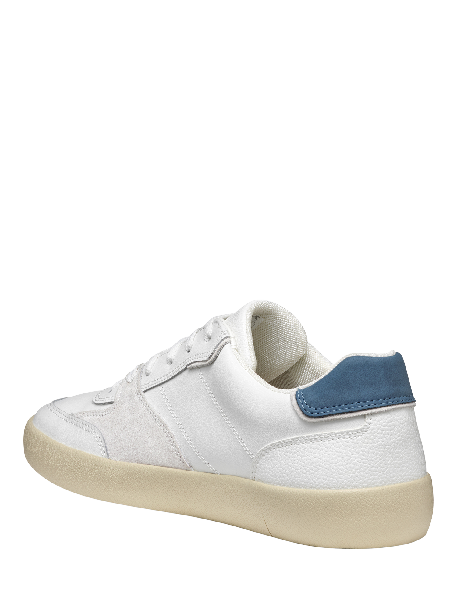 Product image 3 of 6, which shows Geox Affile Leather Low Cut Trainers, White/Avio, EU40