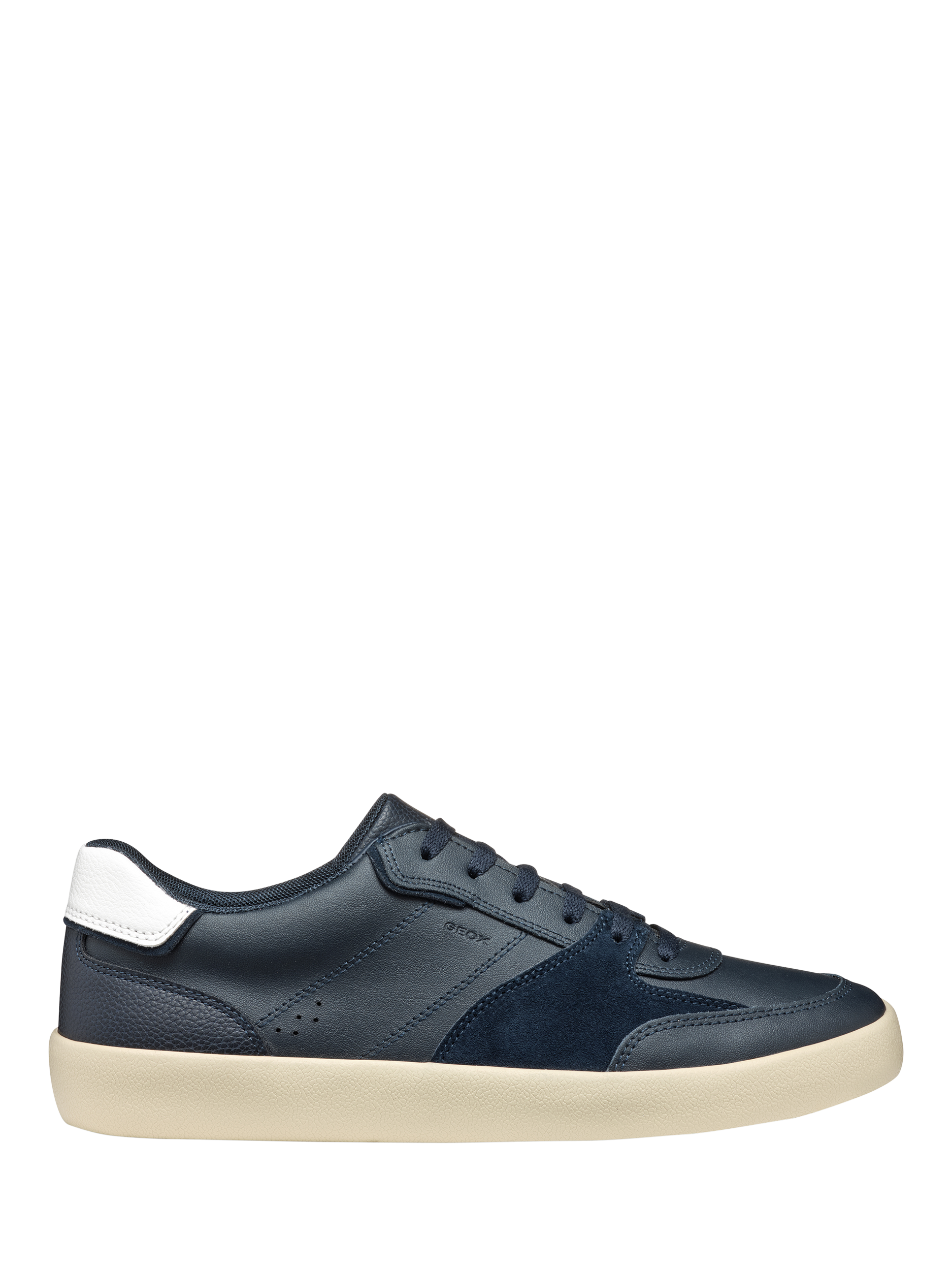 Product image 1 of 6, which shows Geox Affile Leather Low Cut Trainers, Navy/White, EU41