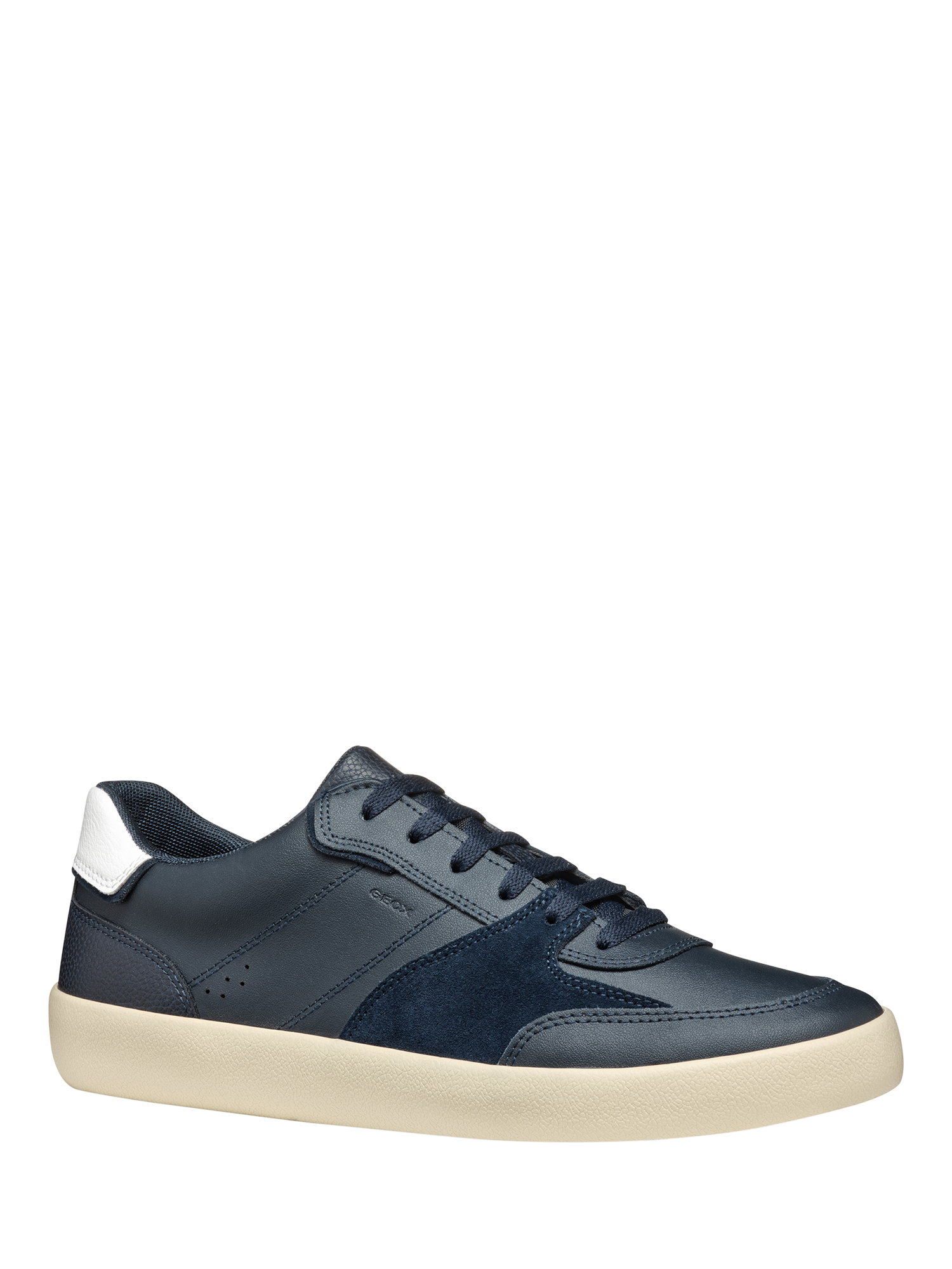 Product image 2 of 6, which shows Geox Affile Leather Low Cut Trainers, Navy/White, EU41