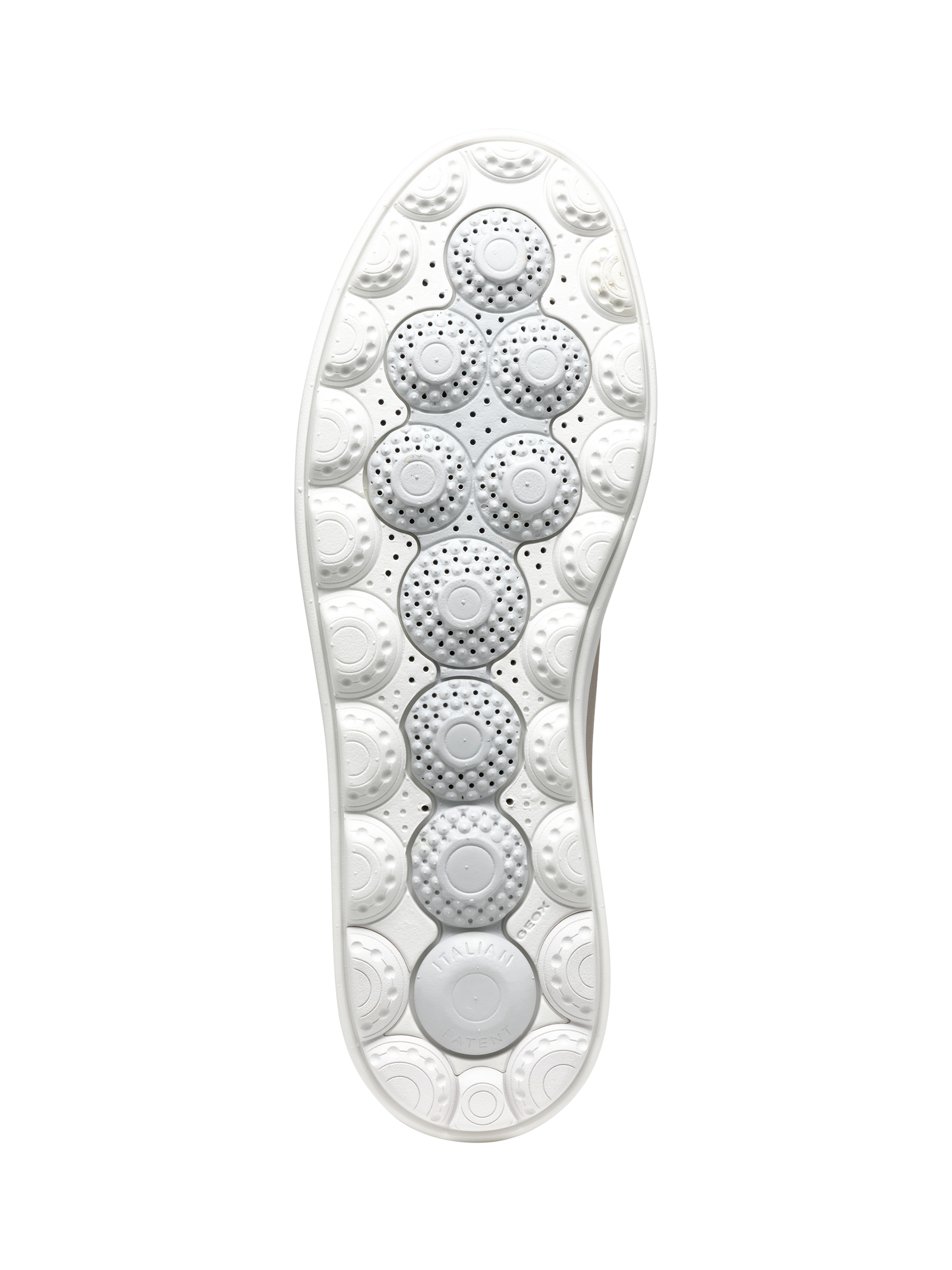 Product image 6 of 6, which shows Geox Spherica ECUB-1 Tumbled Leather Trainers, Light Grey, EU39