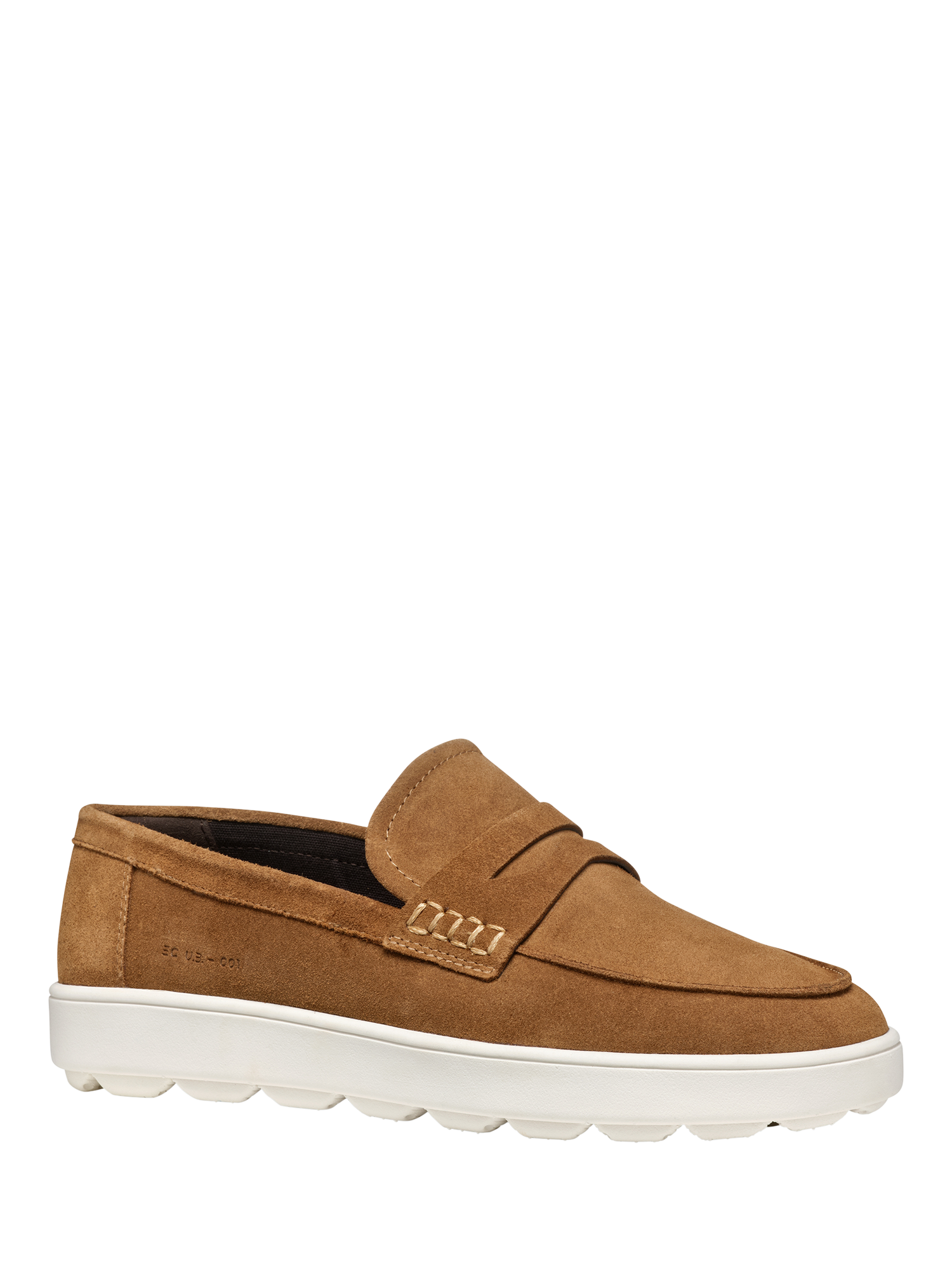 Product image 2 of 6, which shows Geox Spherica ECUB-1 Suede Platform Loafers, Toffee, EU39
