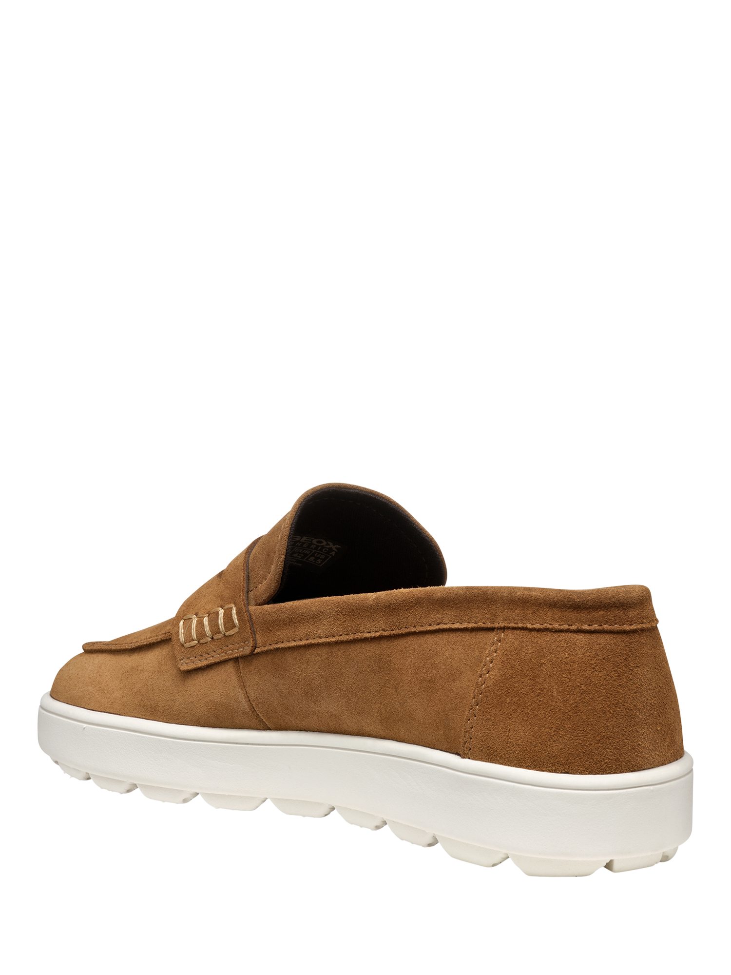 Product image 3 of 6, which shows Geox Spherica ECUB-1 Suede Platform Loafers, Toffee, EU39
