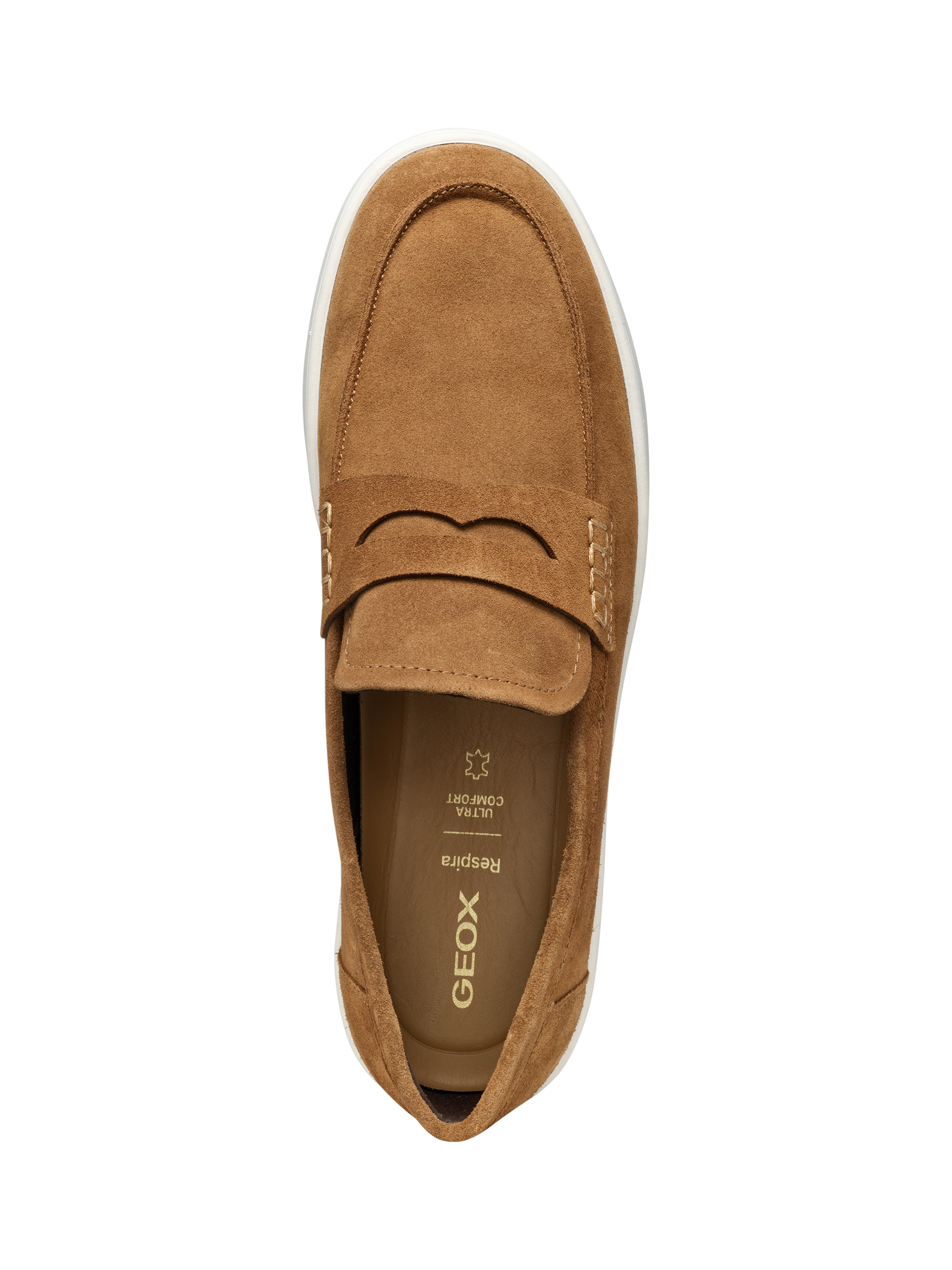 Product image 5 of 6, which shows Geox Spherica ECUB-1 Suede Platform Loafers, Toffee, EU39