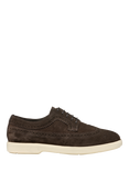 Geox Spherica EC17 Suede Lace Up Trainers, Dark Brown
